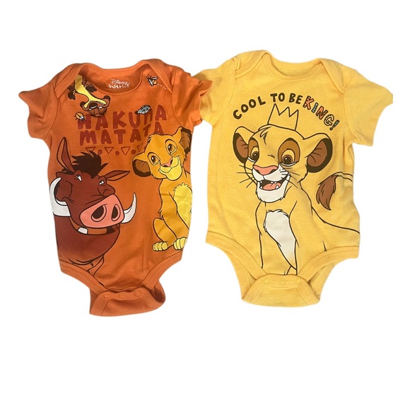 Disney Other - Disney Baby Lion King Bodysuits Orange and Yellow